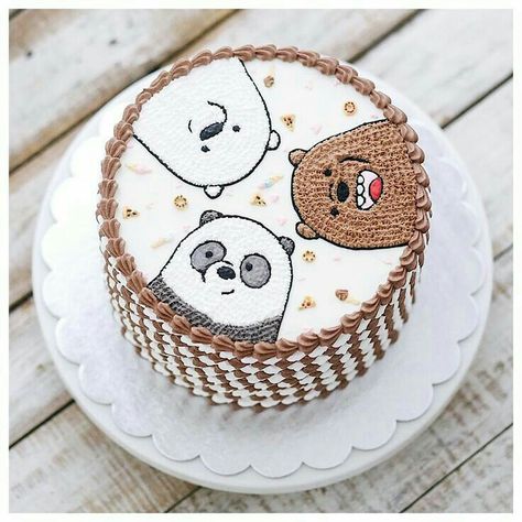 Torte Creative, Random Act Of Kindness, Korean Cake, Torte Cupcake, Bear Cake, Cartoon Cake, Random Act, Three Bears, Cute Baking