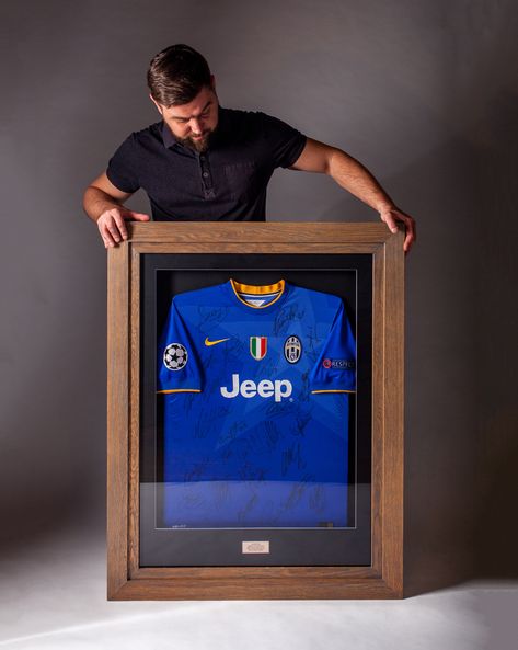 Hockey Jersey Frame, Framed Soccer Jersey, Framed Hockey Jersey, Framed Sports Jersey, Jersey In Frame, Framing A Jersey, Framed Football Shirts On Wall, Jersey Frame Ideas Display Case, Football Jersey Frame Ideas