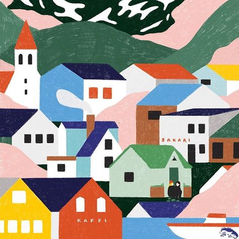 707 Followers, 676 Following, 369 Posts - See Instagram photos and videos from Maia Grecco (@_elgrecco_) Magazine Illustration, House Illustration, City Illustration, Editorial Illustration, Large Painting, Art Plastique, Iceland, Graphic Illustration, Illustration Design