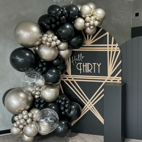 Gatsby 30th 🪩 Black Pool Party Decorations, Black Pool Party, Black Pool, Pool Party Decorations, 50th Birthday Shirts, Great Gatsby Party, Arch Backdrop, Prop Hire, Gatsby Party