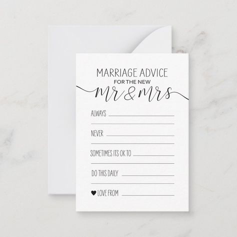 Wedding Postcards, Marriage Advice Cards, Wedding Advice Cards, Best Marriage Advice, Saving Your Marriage, Advice Cards, Good Marriage, Wedding Games, Wedding Advice