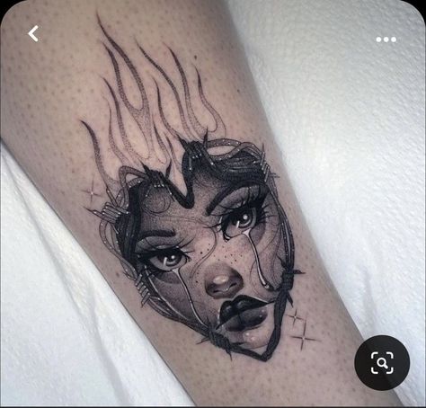 Red Ink Tattoo For Women, Eye Flash Tattoo, Misunderstood Tattoo, Pretty Face Tattoos, Under Eye Tattoo, Thigh Piece Tattoos, Clown Tattoo, Red Ink Tattoos, Tattoo Portfolio