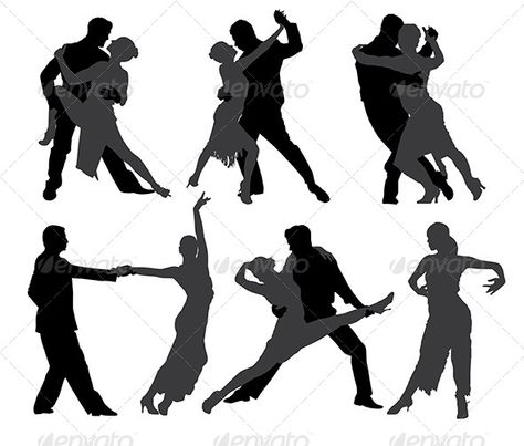 Dancers Silhouette, Dancing Silhouette, Dancing Ballroom, Social Dancing, Night Activities, Ballerina Silhouette, Dancer Silhouette, Tango Dancers, Social Dance