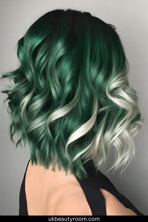 Top Trending hairstyle inspiration|hairstyle trends|hairstyles for summer Green And Silver Hair, Green And Blonde Hair, White And Green Hair, Dark Green Hair Dye, Green Short Hair, Short Green Hair, Money Hair, Black And Green Hair, Peekaboo Hair Colors