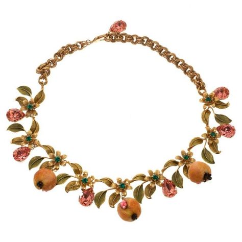 Dolce & Gabbana Gold Metal Necklace Flower Necklaces, Floral Statement Necklace, Necklace Packaging, Flower Statement Necklace, Statement Bib Necklace, Hand Necklace, Peridot Necklace, Floral Jewelry, Pearl Jewelry Necklace