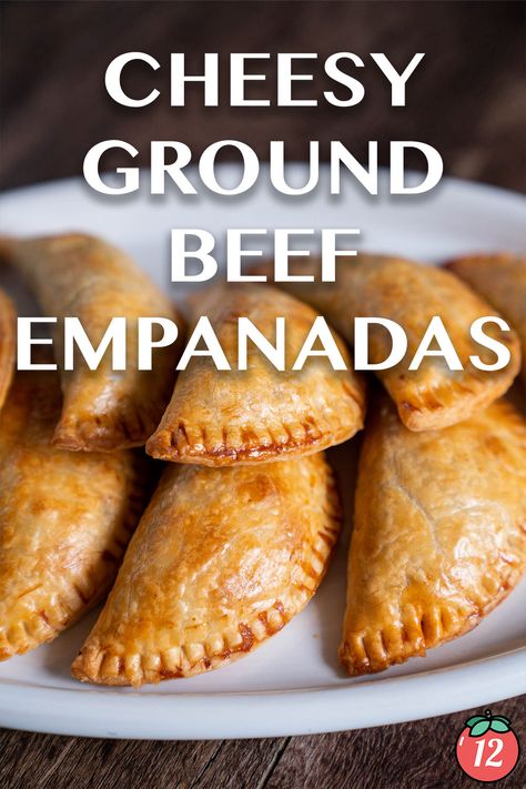 Cheesy Ground Beef Empanadas | 12 Tomatoes Cheesy Ground Beef Empanadas, Meat Pockets Beef, Ground Beef Empanadas Recipe, Taco Empanadas, Beef And Cheese Empanadas, Ground Beef Empanadas, Savory Hand Pies Recipes, Empanada Recipes, Beef Empanadas Recipe