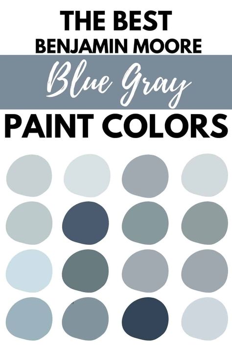 The Best Blue Gray Paint Colors from Sherwin Williams #paintcolors #bluegray #interiordesign #wallcolors Gray Blue Paint Colors, Denim Blue Paint, Dark Blue Grey Paint, Light Blue Grey Paint, Benjamin Moore Blue, Gray Paint Colors, Blue Gray Paint Colors, Blue Grey Walls, Benjamin Moore Gray