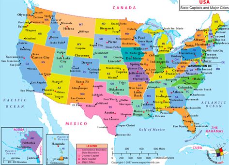 Us Map With Cities, Us State Map, States And Capitals, Usa Cities, America Map, State Capitals, United States Map, Printable Maps, Usa States