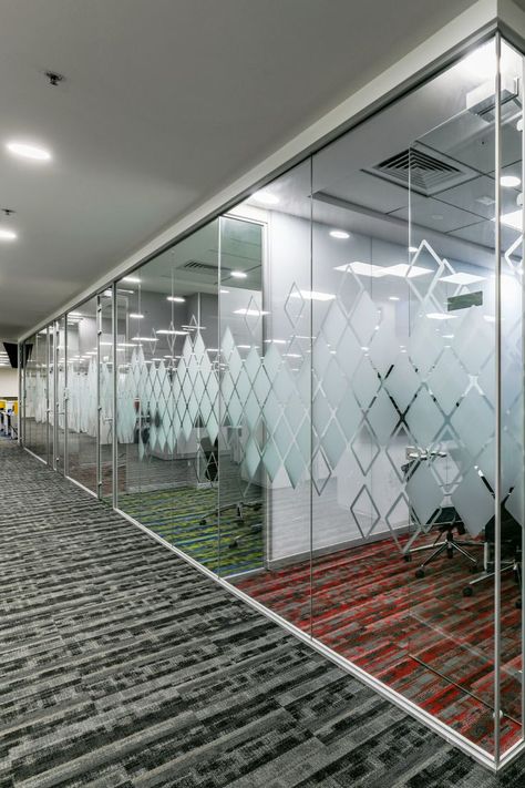 Glass Frosting Design Glass Frosting Design, Frosted Glass Partition, Glass Sticker Design, Frosting Designs, Door Partition, Glass Wall Design, Small Office Design Interior, Frosted Glass Design, Office Wall Design