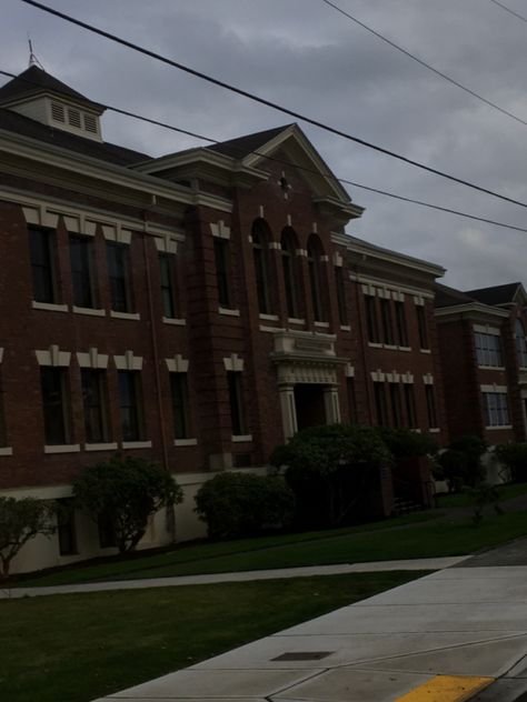 #dark #school #aesthetic #brick School Buildings Aesthetic, Cram School Aesthetic, Brown School Aesthetic, School Brown Aesthetic, School Mystery Aesthetic, Rundown School Aesthetic, Outside Of School Building Aesthetic, Creepy School Aesthetic, School Dark Aesthetic