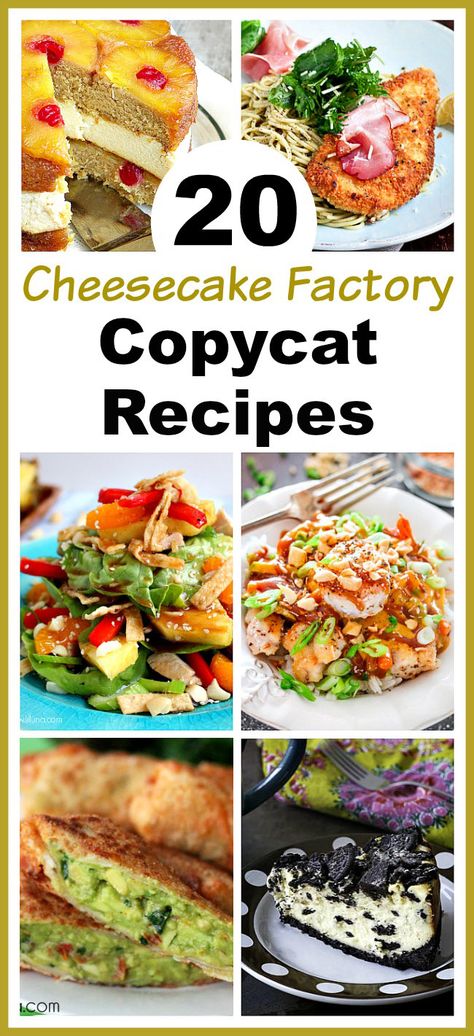 Best Copycat Recipes, Cheesecake Factory Copycat, Cheesecake Factory Recipes, Different Foods, The Cheesecake Factory, Diner Recipes, Copykat Recipes, Copycat Restaurant Recipes, Famous Recipe