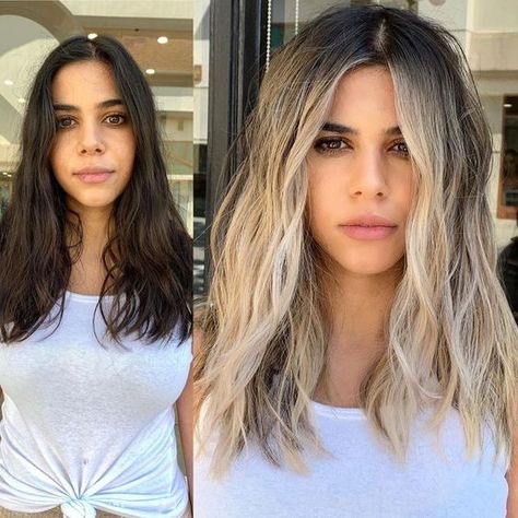 17 Antes y después del tinte con chicas de cabello oscuro Ash Blonde Hair Balayage, Toner For Blonde Hair, Hairdresser Hairstyles, Blonde Hair With Roots, Ombre Blond, Hairstyle Hairstyle, Gorgeous Hair Color, Ash Blonde Hair, Ombré Hair