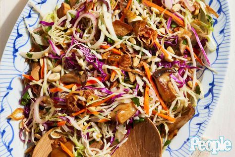 Peanut Slaw Recipe, Peanut Slaw, Gf Soups, Vietnamese Chicken Salad, Spicy Cabbage, Lime Slaw, Super Salads, Fried Shallots, Slaw Recipes