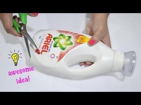 Hello friends! Today I will show you the Best Reuse Idea With Detergent Bottle How To Recycle Detergent Bottle. This diy is a cute floral centerpiece decor f... Detergent Bottle Crafts, Softener Bottle, Diy Detergent, Laundry Detergent Bottles, Reuse Bottles, Recycling Crafts, Bottles Diy, Jeans Crafts, Recycled Tin Cans