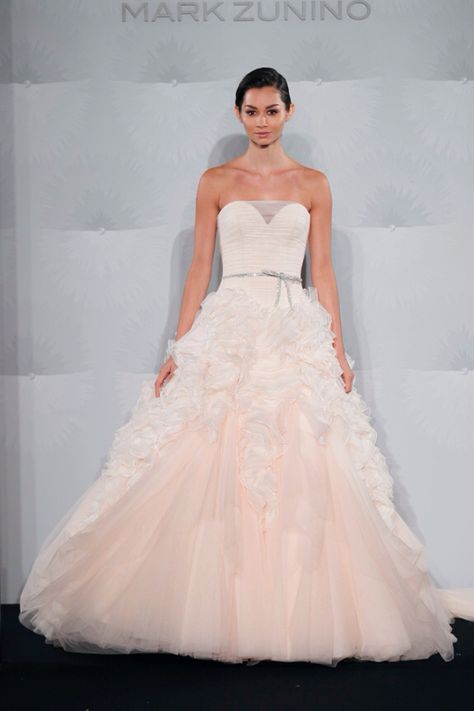 Mark zunino pink wedding dress Mark Zunino, Princess Ball Gowns Wedding Dress, Wedding Dresses Kleinfeld, Bridal Gown Styles, Wedding Dress Gallery, Kleinfeld Bridal, Princess Ball Gowns, Wedding Dresses Photos, Used Wedding Dresses