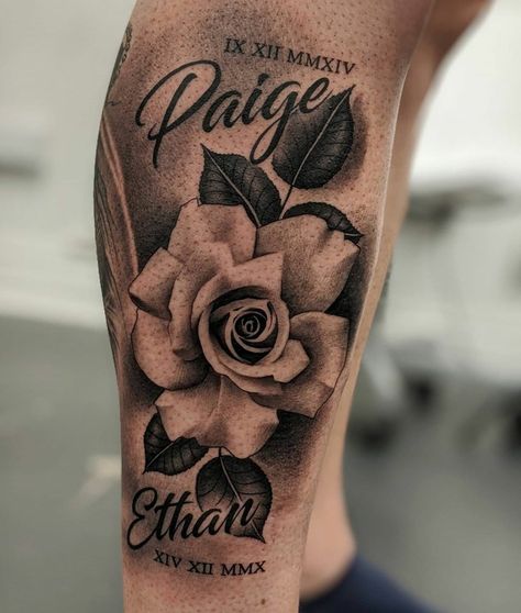 Black And Grey Rose Tattoo, Rose Tattoo Stencil, Realistic Rose Tattoo, Skull Rose Tattoos, Rose Flower Tattoos, Rose Drawing Tattoo, Flower Tattoo Drawings, Realistic Tattoo Sleeve, Floral Tattoo Design