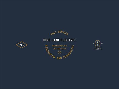 Pine Lane Electric Logo and Icons by Alex Beebe on Dribbble Electrician Logo, Electric Logo, Logo Examples, Retro Logos, Electrical Installation, My Career, Small Business Branding, Retro Logo, Logo Mark