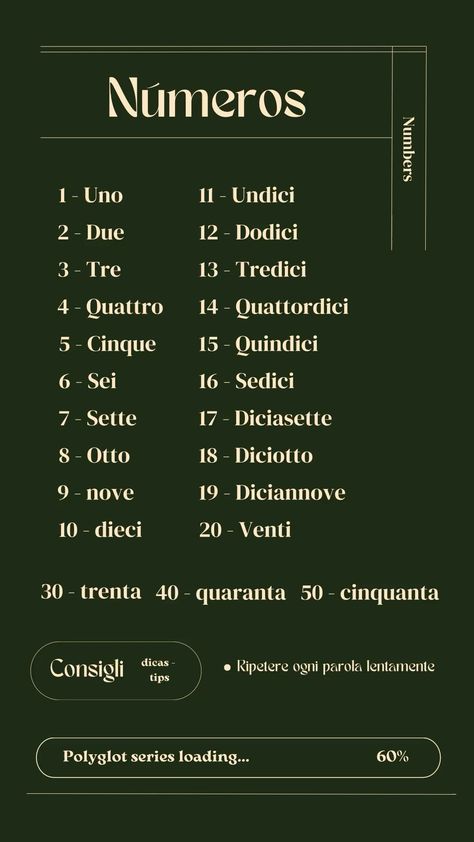 #numbers #numeros #italian #italy #italiano #learn #aprender #idiomas #language #dicas #tips #study #aprendaonline Italian Language Learning Tips, Apps To Learn Italian, Numbers In Italian, How To Learn Italian Language, Learn Italian Aesthetic, Italian Language Learning Aesthetic, Italian Language Aesthetic, Italy Language, Learn Italian Language