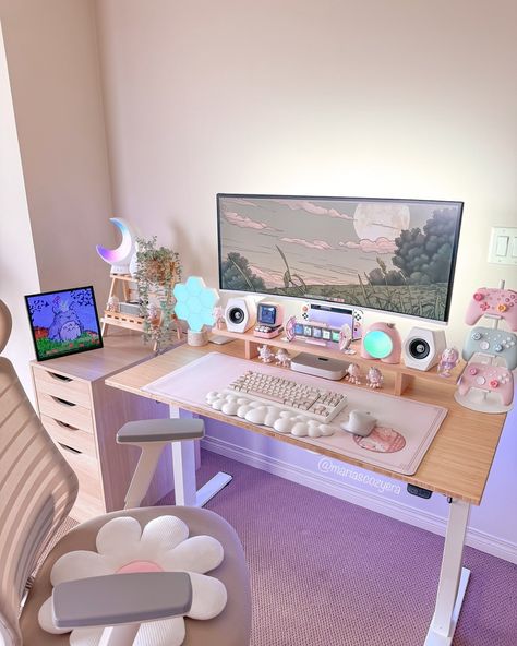 Happy Saturday!🌱 Just running some errands and buying some decor today. I also got this perfect matcha green wallpaper from @viktojadesigns to add that extra warmth that my setup needed💚 Take care and have a good weekend🫶🏻 🌿 desk setup | gaming setup | desk setup ideas 🏷️ #setupinspiration #deskgram #kawaiiaesthetic #cozydesksetup #cozygamer #cozyaesthetic #deskgoals #desksituation Matcha Green Wallpaper, Couple Gaming Room Setup, Gaming Setup Bedroom, Desk Setup Gaming, Gaming Computer Room, Games Room Inspiration, Desk Setup Ideas, Small Game Rooms, Gaming Desk Setup