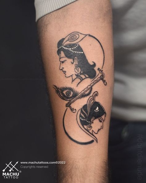 Radhakrishna Tattoo Design, Radha Krishna Tattoo On Hand, Radhe Krishna Tattoo, Radha Krishna Tattoo Design, Radha Krishna Tattoo, Alluring Tattoo, Poor Quotes, Lord Radha, Krishna Tattoo