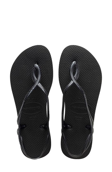 Havaianas 'Luna' Sandal available at #Nordstrom Stylish Flip Flops, Summer Footwear, Havaianas Flip Flops, Rubber Sandals, Beach Flip Flops, Flip Flop Shoes, Summer Sandals, Ankle Straps, Back Strap