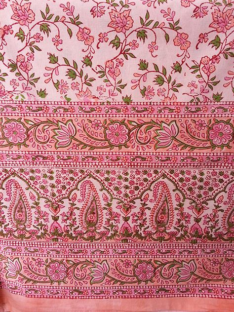 Rajasthan Textiles Gallery-Sanganeri Block Print Rajasthan Block Print, Block Print Pattern Textiles, Block Print Pattern Design, Sanganeri Print Motifs, Indian Patterns Textiles, Indian Fabric Prints, Jaipur Textiles, Indian Prints And Patterns, Indian Block Print Motifs