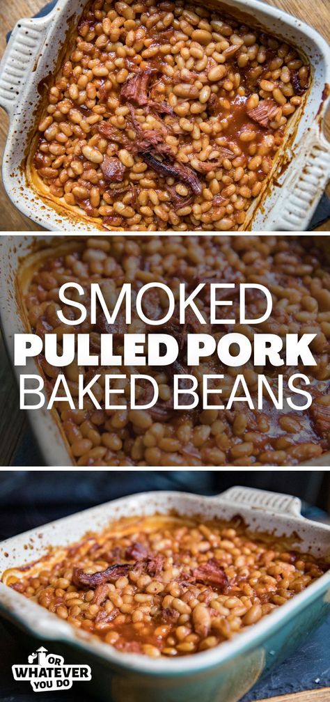 Smoked Baked Beans Recipe, Pork And Beans Recipe, Baked Bean Casserole, Smoker Recipes Electric, Canned Baked Beans, Slow Cooker Baked Beans, Bbq Baked Beans, Bbq Beans, Best Side Dish