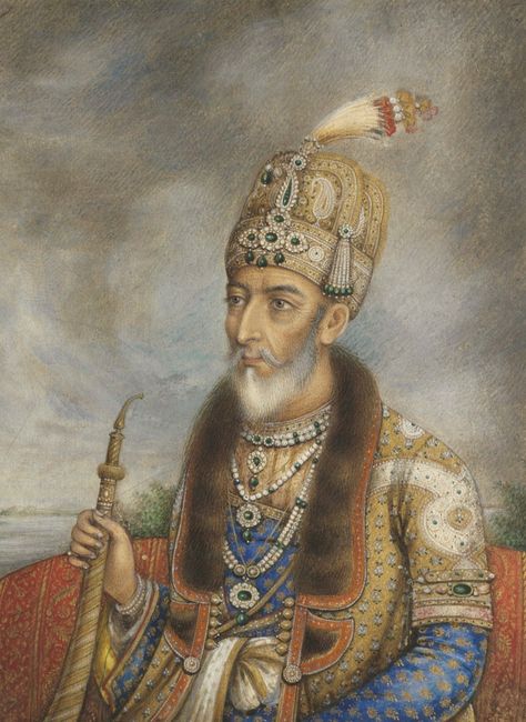 Bahadur Shah II 1775-1862  The last Mughal Emperor Bahadur Shah Zafar, भारतीय इतिहास, Mughal Emperor, Red Fort, Mughal Paintings, Mughal Empire, History Of India, Today In History, Indian History