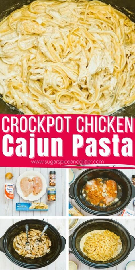 A copycat Red Lobster recipe the whole family will love, this Crockpot Cajun Chicken Pasta features tender fettuccine pasta coated in a silky and spicy cajun-infused Alfredo sauce. It's the perfect weeknight meal when you're craving some restaurant-worthy pasta. Crock Pot Cajun Chicken Pasta, Red Lobster Cajun Chicken Pasta, Crockpot Cajun Chicken Pasta, Pasta Recipes Linguine, Crockpot Cajun, Easy Cajun Chicken Pasta, Cajun Chicken Fettuccine, Chicken And Shrimp Alfredo, Copycat Red Lobster