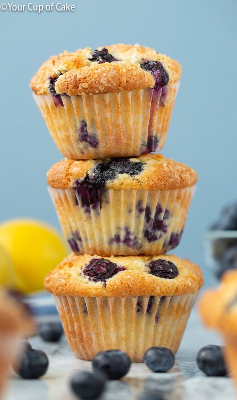 Every one needs a quick, easy and reliable muffin recipe!  These Easy Lemon Blueberry Muffins are perfect for muffin cravings and whip up in no time!  Easy Lemon Blueberry Muffins I'm a bit of a muffin maniac. I just can't help myself when I see muffin in a bakery! It's like they're calling out to me, 'Eat me! Eeeeeeat me Lizzy!' So I have loved making muffin recipes like my Apple Snickerdoodle Muffins and my classic Pumpkin Nutella Muffins! But sometimes I just need an super, super easy, no ... Gf Blueberry Muffins, Blueberry Lemon Muffins, Mixed Berry Muffins, Blueberry Muffin Recipe Easy, Gluten Free Blueberry Muffins, Easy Blueberry Muffins, Nutella Muffins, Pumpkin Recipes Easy, Berry Muffins