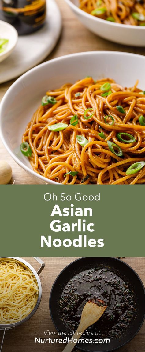 Asian Garlic Noodles, Garlic Noodles Recipe, Grilled Chicken Pasta, Farm Recipes, Vegetarian Oyster Sauce, Random Recipes, Garlic Noodles, Vegan Asian, Spicy Noodles