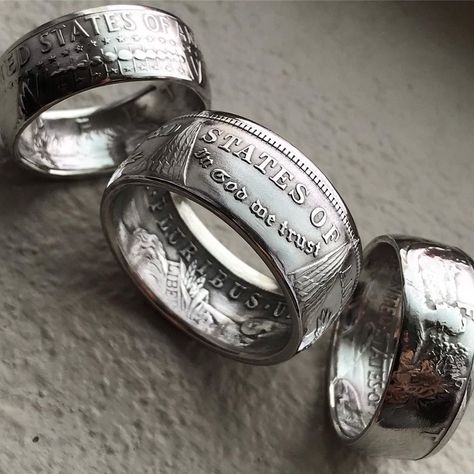 How to Make Coin Rings | DIY Rings | DIY Projects Ring Making Ideas, Coin Jewelry Diy, Diy Ring Making, Coin Ring Diy, Cincin Diy, Jewelry Making Ideas, Coin Rings, Rings Diy, Diy Ring