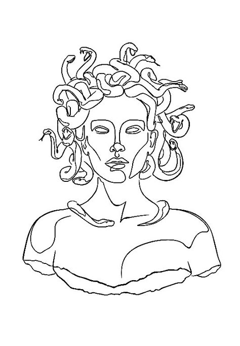 Medusa Line Art Simple, Medusa Simple Tattoo, Line Medusa Tattoo, Medusa Line Tattoo, Line Art Medusa, Madussa Tattoo Design Simple, Minimalistic Medusa Tattoo, Medusa Line Art, Madussa Tattoo Design