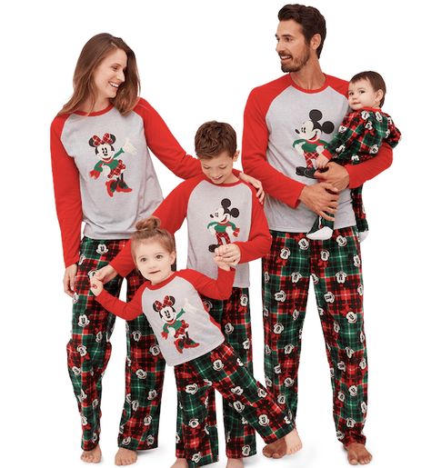 Disney Mickey Mouse and Minnie Family Christmas Pajamas Family Xmas Pjs, Disney Pjs, Family Holiday Pajamas, Girls Christmas Pajamas, Mickey Mouse Costume, Christmas Jammies, Disney Pajamas, Matching Christmas Pajamas, Mickey Christmas