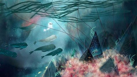 Tom Moore. Adrien Merigeau. Song of the Sea. 2014. Saoirse Song Of The Sea, Cartoon Saloon, Thesis Inspiration, Tom Moore, Sea Artwork, Jellyfish Craft, Song Of The Sea, Irish Sea, Sea Art