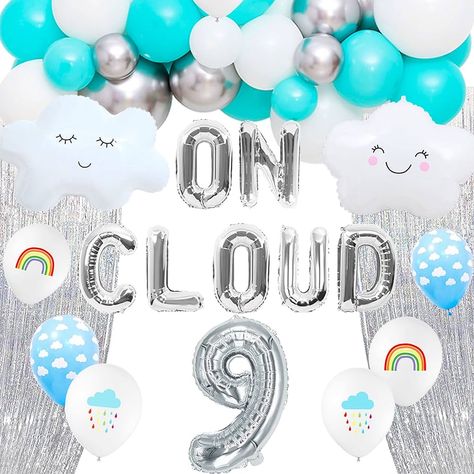 Amazon.com: LaVenty On Cloud 9 ROSE GOLD Balloons Banner On Cloud Nine Birthday Party Decorations for 9 Year Old Girl 9th Birthday Party Invite Decorations : Toys & Games On Cloud 9 Party, On Cloud 9 Birthday Party, Cloud 9 Birthday Party Ideas, Cloud 9 Birthday Party, On Cloud 9 Birthday, Cloud 9 Party, Cloud 9 Birthday, Curtain Detail, Cloud Balloons