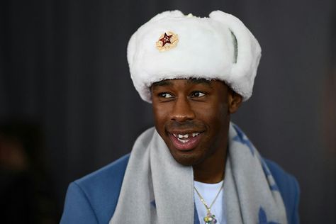 Tyler, The Creator x Ushanka-Hat Russian Hats, Grammy Outfits, Ushanka Hat, Russian Ushanka, Russian Hat, Hat Aesthetic, Fur Hats, Swim Meet, Types Of Hats