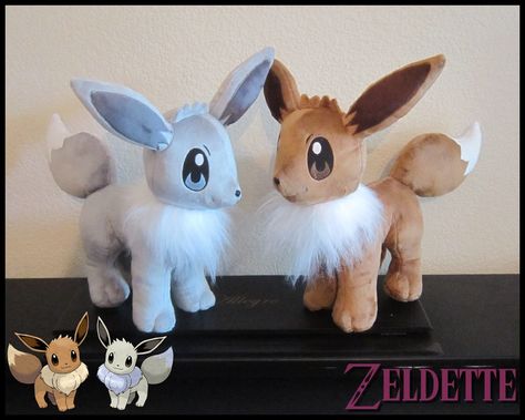 Eevee Pattern Plush, Eevee Sewing Pattern, Pokemon Sewing Patterns, Plushie Sewing Patterns, Sewing Patterns Dog, Sewing Plush, Pokémon Plush, Dog Plushie, Eevee Plush