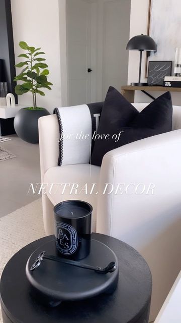 Black Neutral Aesthetic, Black Aesthetic House, White And Black Decor, Aesthetic Apartment, Feminine Bedroom, Room Refresh, Black And White Interior, Black And White Decor, Elegant Living Room