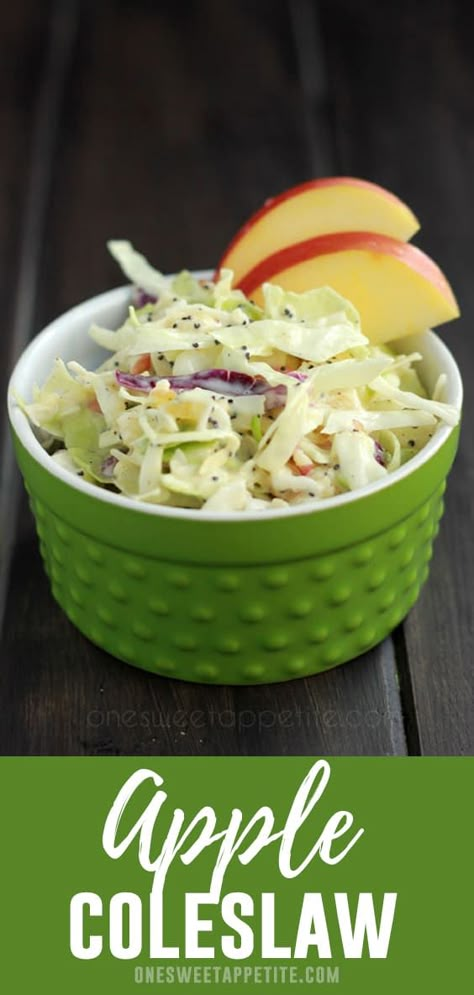 Coleslaw With Apples Recipe, Apple Cabbage Slaw Recipe, Apple Cole Slaw For Pulled Pork, Green Apple Coleslaw Recipe, Apple Slaw Salad, Cabbage And Apple Slaw, Apple Slaw For Pulled Pork, Coleslaw Recipe Sweet, Dinner Roulette