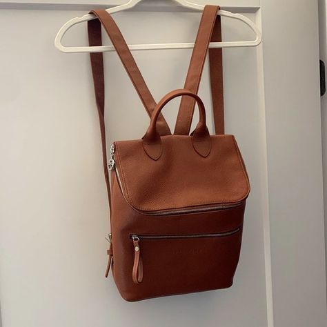 LONGCHAMP Le Foulonne Leather Backpack Longchamp Le Foulonne, Longchamp Backpack, Longchamp Handbags, Leather Backpack, Fashion Backpack, Backpacks, Women's Fashion, Amazing Fashion, Shop My Closet