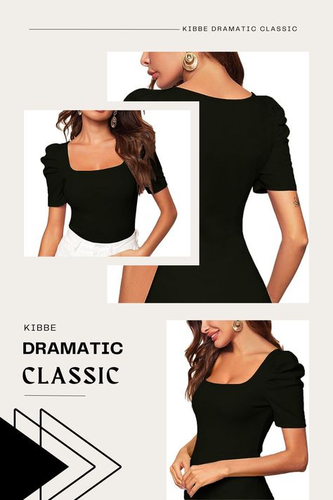 Dramatic Classic Tops, Soft Dramatic Kibbe Outfit, Dramatic Classic Casual Outfits, Dramatic Classic Style Outfits, Classic Summer Outfits, Dramatic Classic, Pretty Shirts, Classic Style Outfits, Classic Outfits