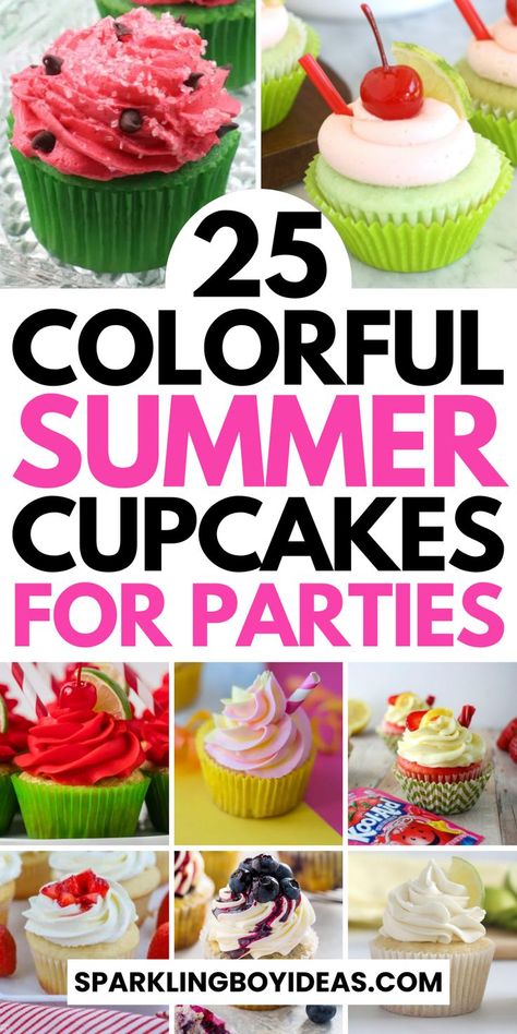 Looking for summer desserts then dive into the season with our summer cupcakes. Explore summer treats for easy lemon cupcakes, tropical coconut cupcakes berry cupcakes, and other summer cupcakes recipes. Whether you're hosting a summer party or looking for a fun summer baking project, we've them all. Discover the joy of making vibrant, fruit-filled cupcakes, like mango passionfruit, strawberry shortcake, and lemonade cupcakes guaranteed to be a hit at your next summer outdoor parties! Summer Cupcake Ideas, Summer Themed Cupcakes, Summer Cupcake, Beach Theme Cupcakes, Summer Cupcakes, Lemon Cupcakes, Easy Summer Desserts, Summer Cakes, Cupcake Flavors