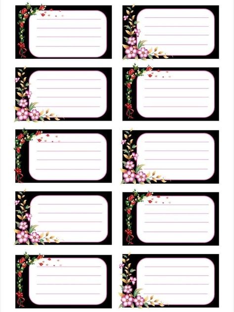 Notebook Label Ideas, Name Slip Ideas, Name Slips For Notebook, Name Labels Aesthetic Printable, Name Slip, Father's Day Painting, School Labels Printables, School Stickers Labels, Gallery Frame Set