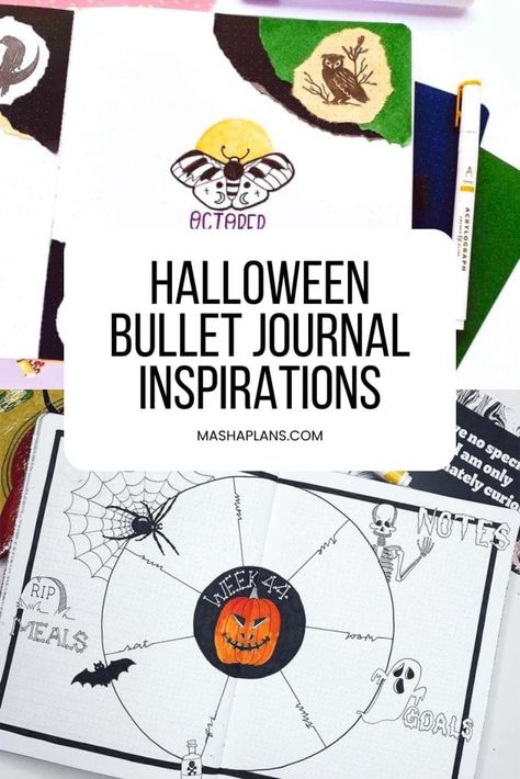 Get into the spooky spirit with our 13 October Halloween Bullet Journal Inspirations. Explore creative bullet journal ideas that will make your October pages come alive with Halloween themes. Click now to discover these hauntingly creative designs and start crafting your perfect Halloween bullet journal theme today! Halloween bullet journal ideas | Halloween bullet journal October | Halloween bullet journal layout | Halloween bullet journal cover page Journal Ideas Halloween, Halloween Bullet Journal Ideas, Creative Bullet Journal Ideas, Halloween Bullet Journal, October Bullet Journal, Journal October, Bullet Journal October, Spooky Font, Halloween Journal