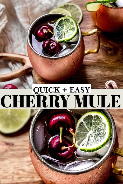 Hawaiian Mule Recipe, Cherry Moscow Mule, Watermelon Vodka Slush, Thanksgiving Recipes Side Dishes Easy, Ginger Beer Cocktail, Moscow Mule Cocktail, Cherry Vodka, Moscow Mule Recipe, Mule Cocktail