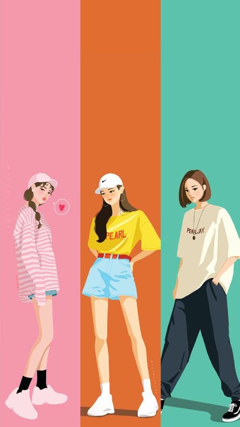 Moon Ga Young, Book Cover Artwork, Best Friends Cartoon, Friends Illustration, Cover Wattpad, Friend Cartoon, Drawings Of Friends, Cartoon Girl Drawing, Illustration Art Girl