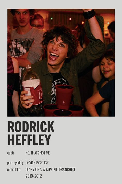 Rodrick Heffley Poster, Rodrick Heffley Wallpaper, Roderick Heffley, Devon Bostick Rodrick, Rodrick Rules, Rodrick Heffley, Devon Bostick, Iconic Movie Posters, Diary Of A Wimpy