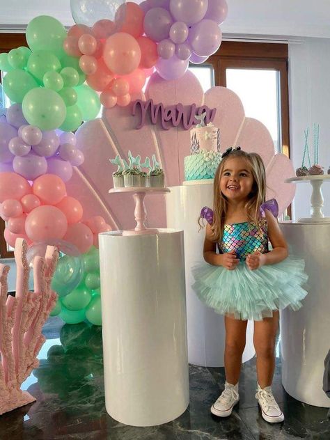 1st Birthday Mermaid, Mermaid Tutu Dress, Mermaid Birthday Outfit, Princess First Birthday, Ariel Birthday Party, Mermaid Tutu, 2nd Birthday Party For Girl, Mermaid Birthday Party Decorations, Mermaid Theme Birthday Party