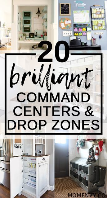 20 Brilliant Command Centers and Family Drop Zones. Get yourself organized this year and make mornings easier with these creative family spaces. They're perfect set ups for mudrooms. Get organized for back to school. Round-Up from Mom Envy. #organization #organizationideas #mudroom #commandcenter Comand Center, Family Command Center Wall, Family Organization Wall, Family Command Centers, Command Center Organization, Drop Zones, Diy Command Center, Office Wall Organization, Organization Room